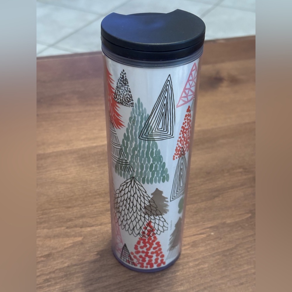 Starbucks 2017 Holiday Christmas Trees Travel Tumbler with Lid 16 oz - Picture 2 of 8